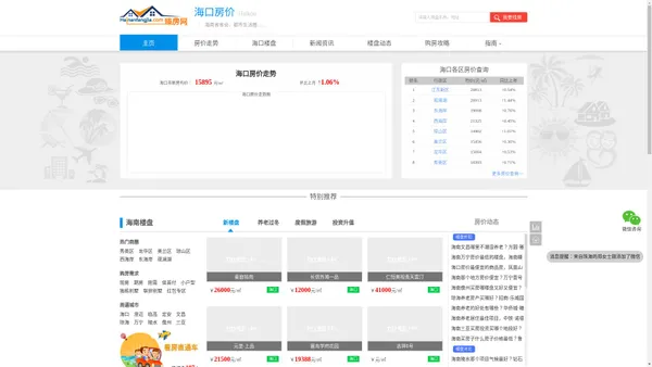 【海口房价】海南海口房价_海口市房价走势,房价均价 - 海口房价网