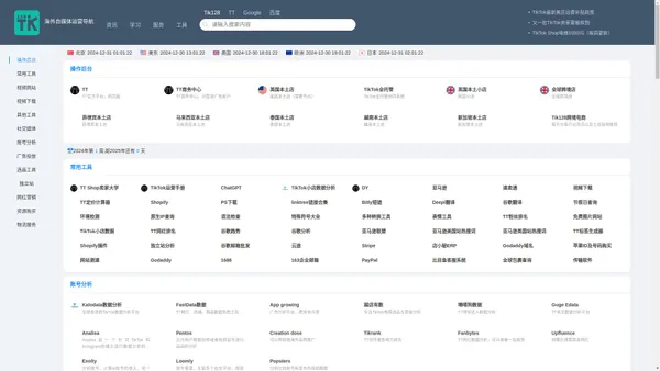 海外自媒体运营网址导航-Tik128短视频出海网址大全