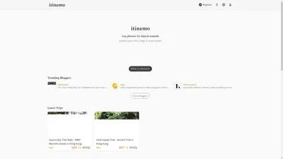 itinemo - 数位游牧专用旅程规划器 - 发布你的行程、博客、旅游书
