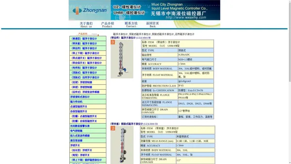 磁浮子液位计_顶装式侧装式远传磁性浮子液位计_无锡市中南液位磁控器厂