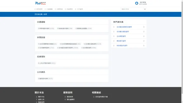 全台開放資料集線上查詢瀏覽 | PicoData全台開放資料集