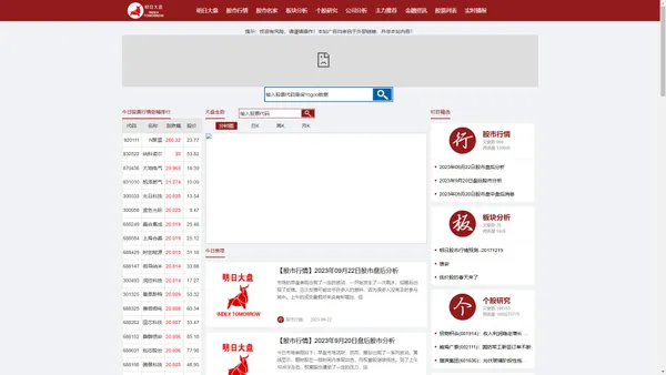 今日股市行情_明日股市预测_股市最新消息_股票行情 - 明日大盘网