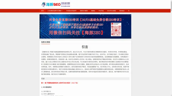 免费谷歌SEO教程_免费百度SEO教程_Google网站优化,搜索引擎优化,网络优化,英文外贸SEO培训【海豚SEO】