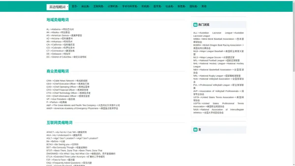 英文缩写 – 查询英语缩写