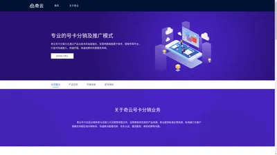 奇云号卡-专业的全民分销系统,与全国三大运营商深度合作,通过全新技术推广运营商提供优质的产品资源实现共创共赢