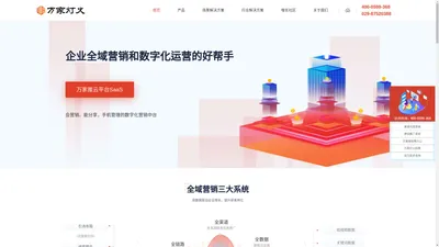 SaaS智能营销服务平台代理_营销型网站_数字营销管理平台代理_万家推云平台_万家灯火公司