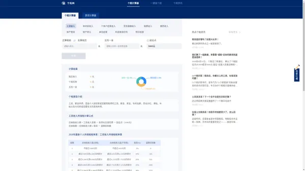 个税计算器,个人所得税计算器,个税税率表,工资计算器-个税网