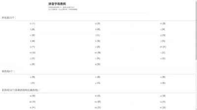 汉语拼音字母表网--声母和韵母及整体认读音节