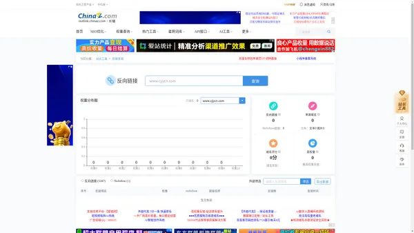 www.cjjycn.com的外链查询/反链查询结果 - 站长工具