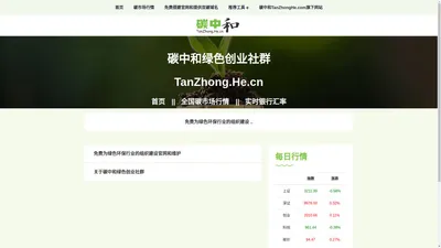 碳中和绿色创业 - TanZhong.He.cn