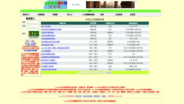 
	Case888外包網，免費發佈外包工作的最佳平台，最佳外包接案平台，在家工作兼職優質選
