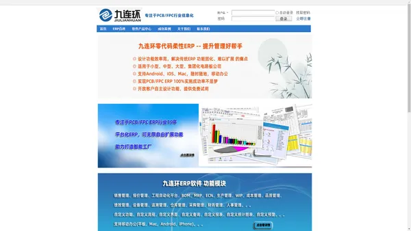 PCB ERP|可以DIY的电路板ERP软件|FPC ERP|PCB APS|自动排程|拼板合拼开料软件|青岛九连环信息技术有限公司