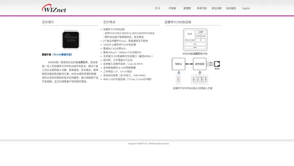 W5500官方网站_物联网芯片_以太网芯片_网络通信协议,轻松搞定嵌入式以太网！