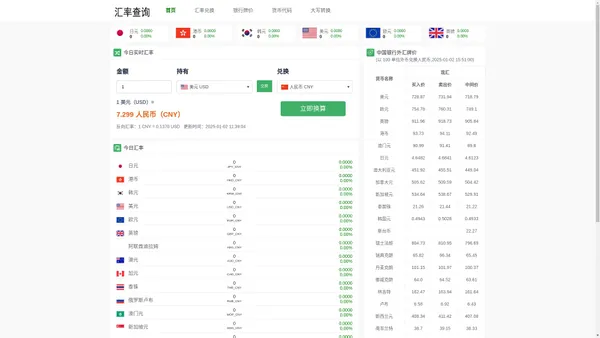人民币汇率实时行情_今日外汇牌价查询-爱查汇率网