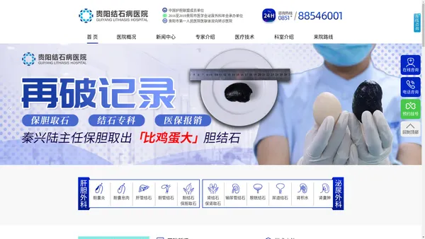 贵阳结石病医院_二级专科医院_胆结石_保胆取石_肾结石_保肾取石_贵阳结石专科医院，贵阳结石病医院有限公司