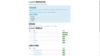ChatGPT镜像网站导航 | 2024精选可用网址 - 优选AI导航