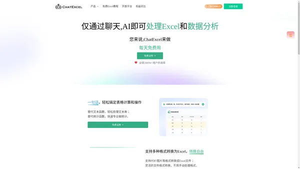 ChatExcel AI Excel处理和数据分析