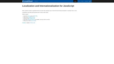 LocalePlanet：本地化和国际化的JavaScript