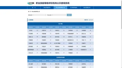 职业技能等级评价机构公示查询系统