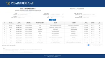 进口食品境外生产企业注册信息